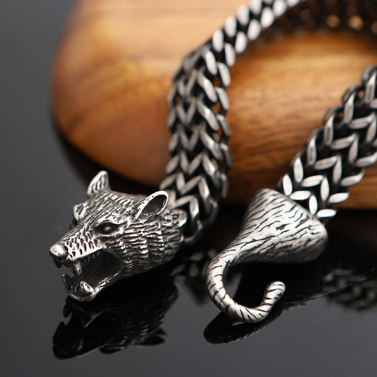 Viking Wolf Head Bracelet