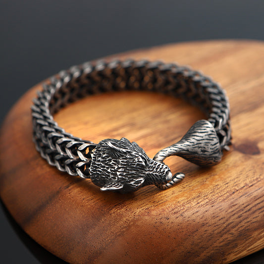 Viking Wolf Head Bracelet