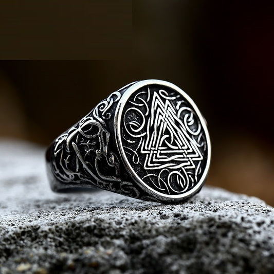 Nordic Trinity Titanium Steel Ring